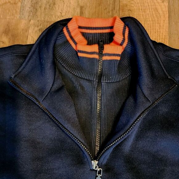 Y2K Structure 89 Embossed Half Zip Sweater Men's XL Navy Blue - Picture 5 of 8